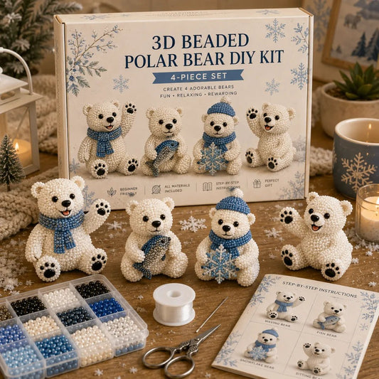 BearCraft – 3D-Bären-Bastelset aus Perlen (4-teiliges handgefertigtes Set)