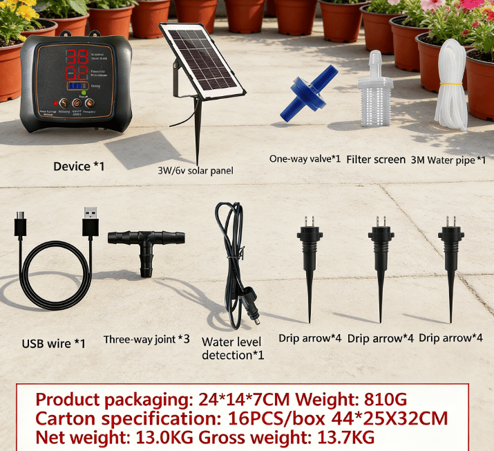 💧 Kit de riego por goteo solar para 12 plantas 🔥