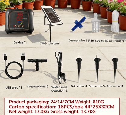 💧 Kit de riego por goteo solar para 12 plantas 🔥