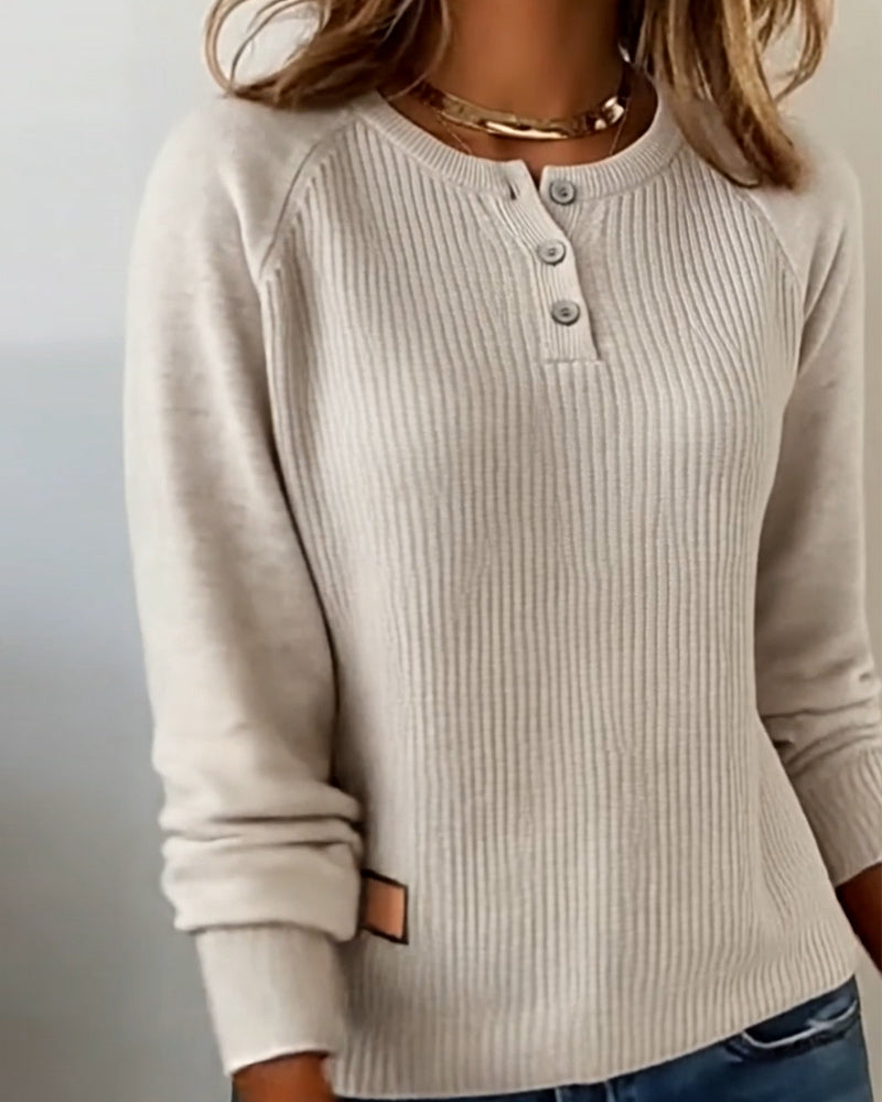 RaglaMode – Suéter elegante con mangas abotonadas