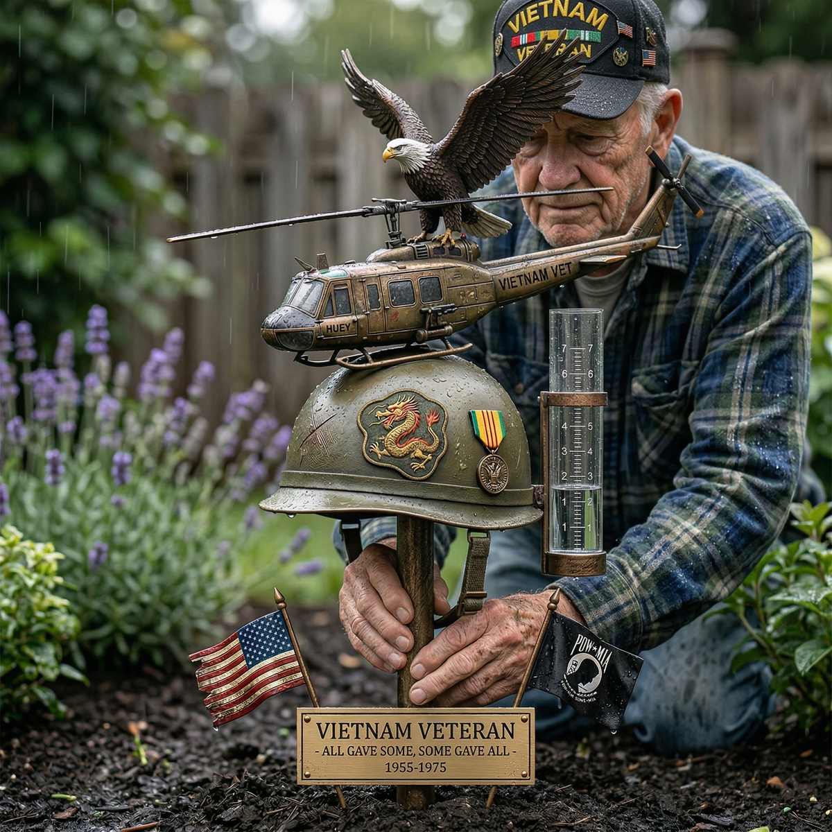 FreedomLegacy – Gedenk-Regenmesser als Gartenstecker