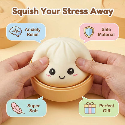 SquishJoy – Juguete Blando Súper Raro de Arcoíris con Forma de Dumpling Sonriente