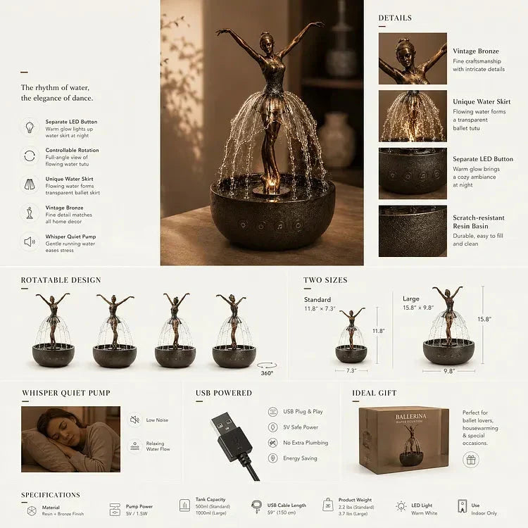 TranquilTwirl – LED-Ballettbrunnen