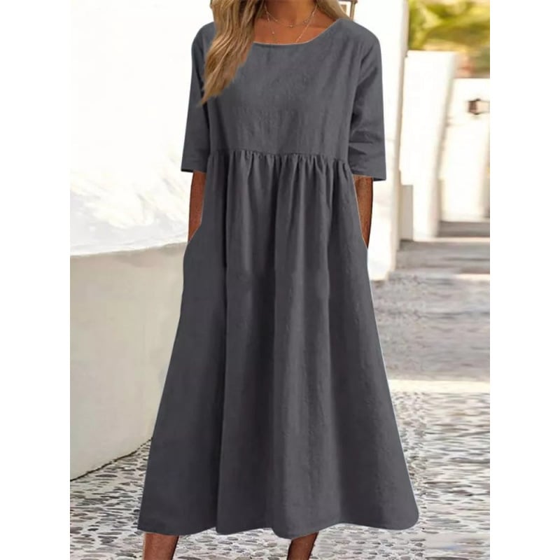Breeza – Vestido de verano holgado de algodón y lino