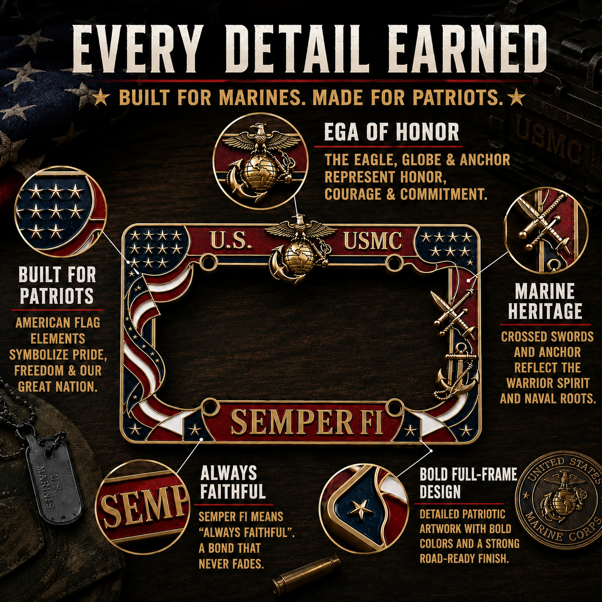 MarinePride – Semper Fi Chasis de Automóvil