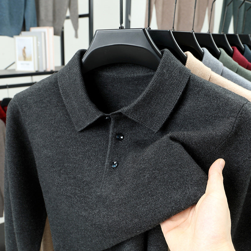PrestigeKnit – Suéter polo de cachemira para hombre