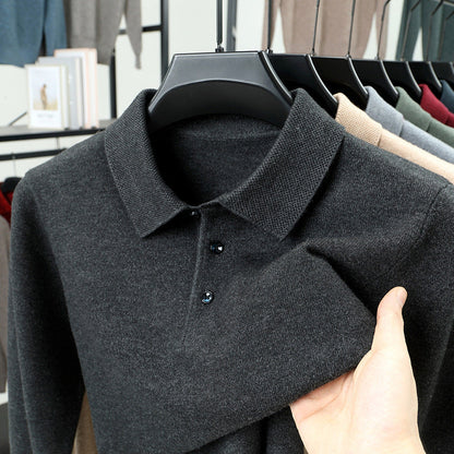 PrestigeKnit – Suéter polo de cachemira para hombre