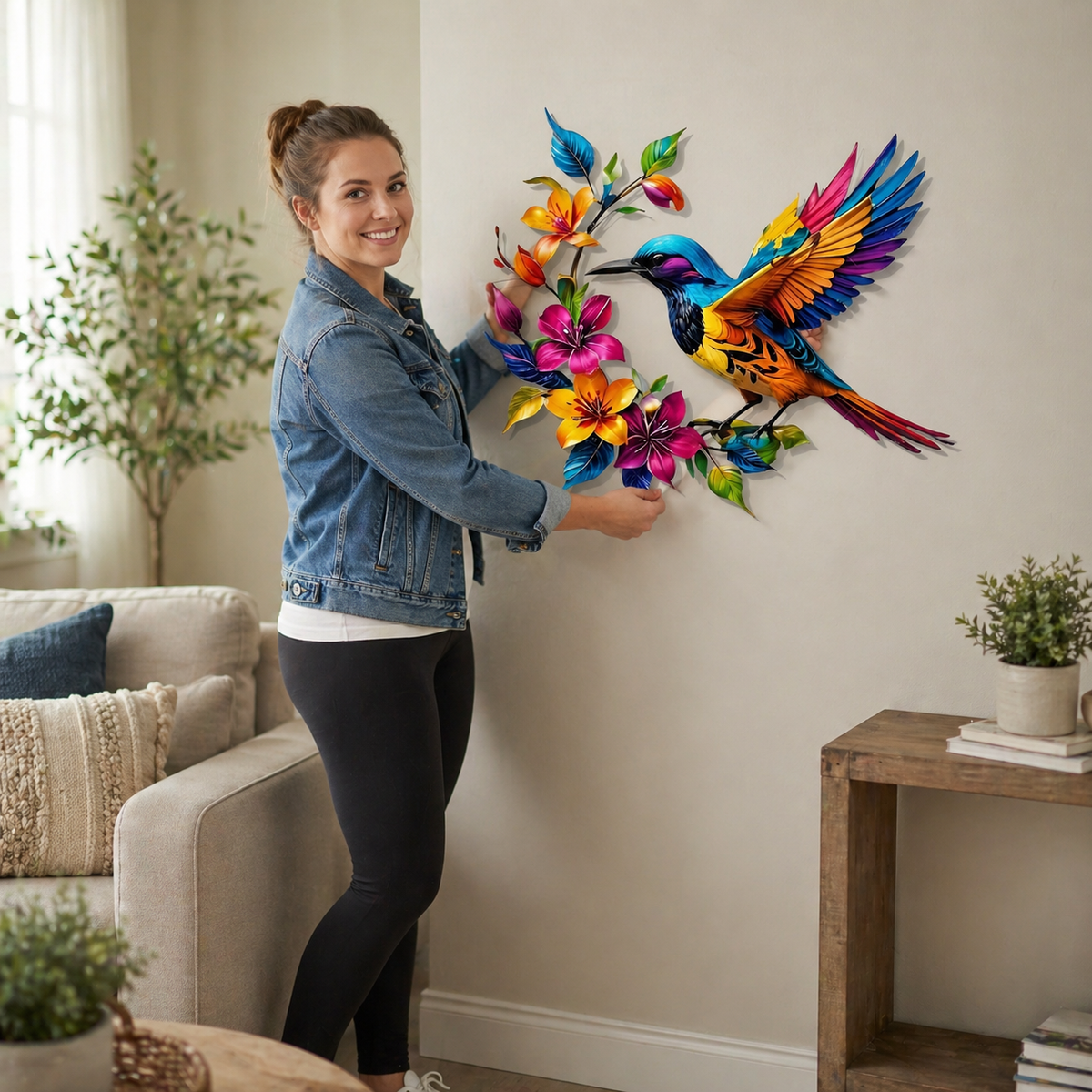 BloomForge – Arte de pared de metal de colibrí