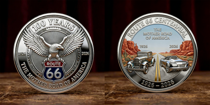 HeritageMint – Medallón Conmemorativo de los 100 Años de Libertad de la Ruta 66