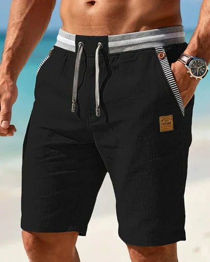 Coastal — Pantalones cortos con cordón y parche de cuero para hombre