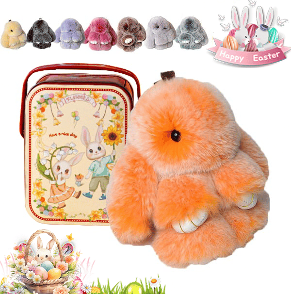 HopCharm – Llavero de peluche con conejito adorable