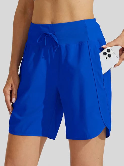 AthletiQ – Pantalones cortos de running de tiro alto para mujer