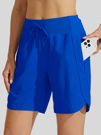 AthletiQ – Pantalones cortos de running de tiro alto para mujer