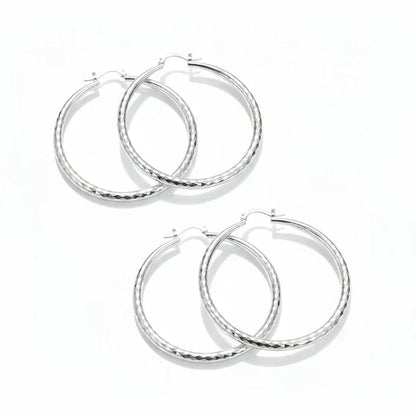 LumiLuxe – Pendientes de aro con corte brillante de diamante