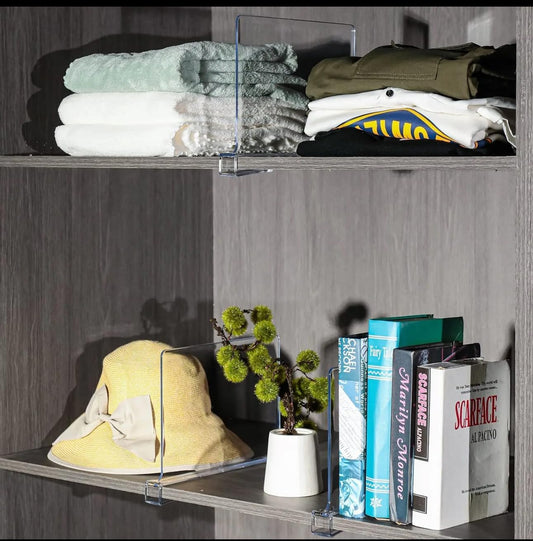 NeatStack – Divisor Acrílico para Estantes de Ropa