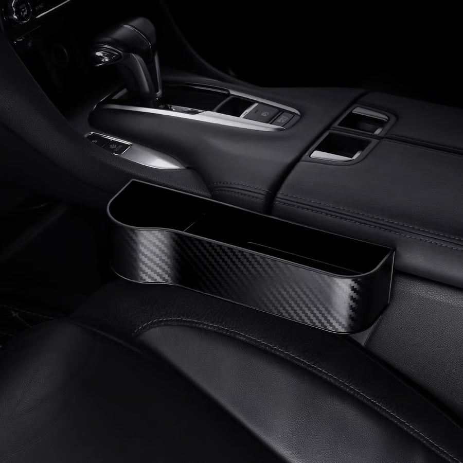 DriveMate – Organizador de Almacenamiento de Cuero Multiparte para Asiento de Coche
