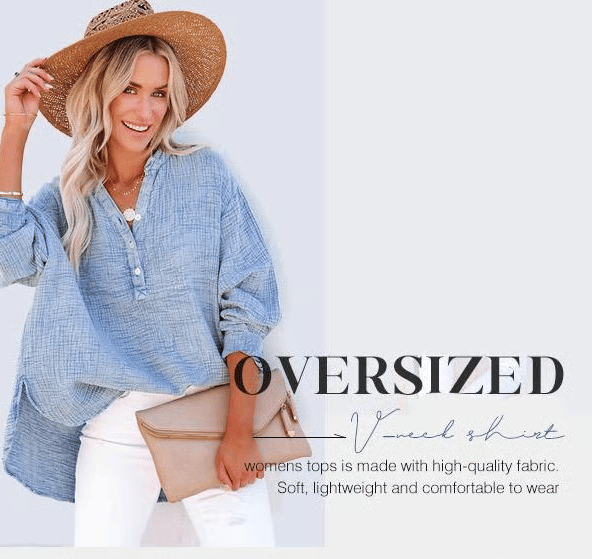 BreezyCharm Oberteil – Oversized-Bluse mit Struktur