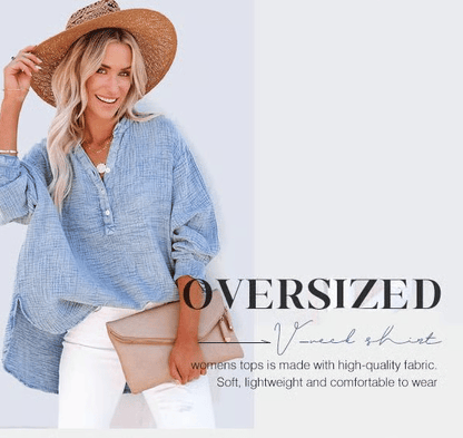 BreezyCharm Oberteil – Oversized-Bluse mit Struktur
