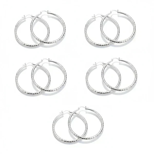 LumiLuxe – Pendientes de aro con corte brillante de diamante