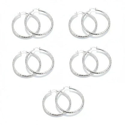 LumiLuxe – Pendientes de aro con corte brillante de diamante