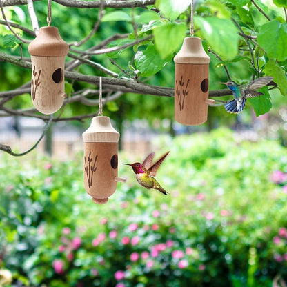 NatureSip – Comedero de colibríes de madera para amantes de la jardinería