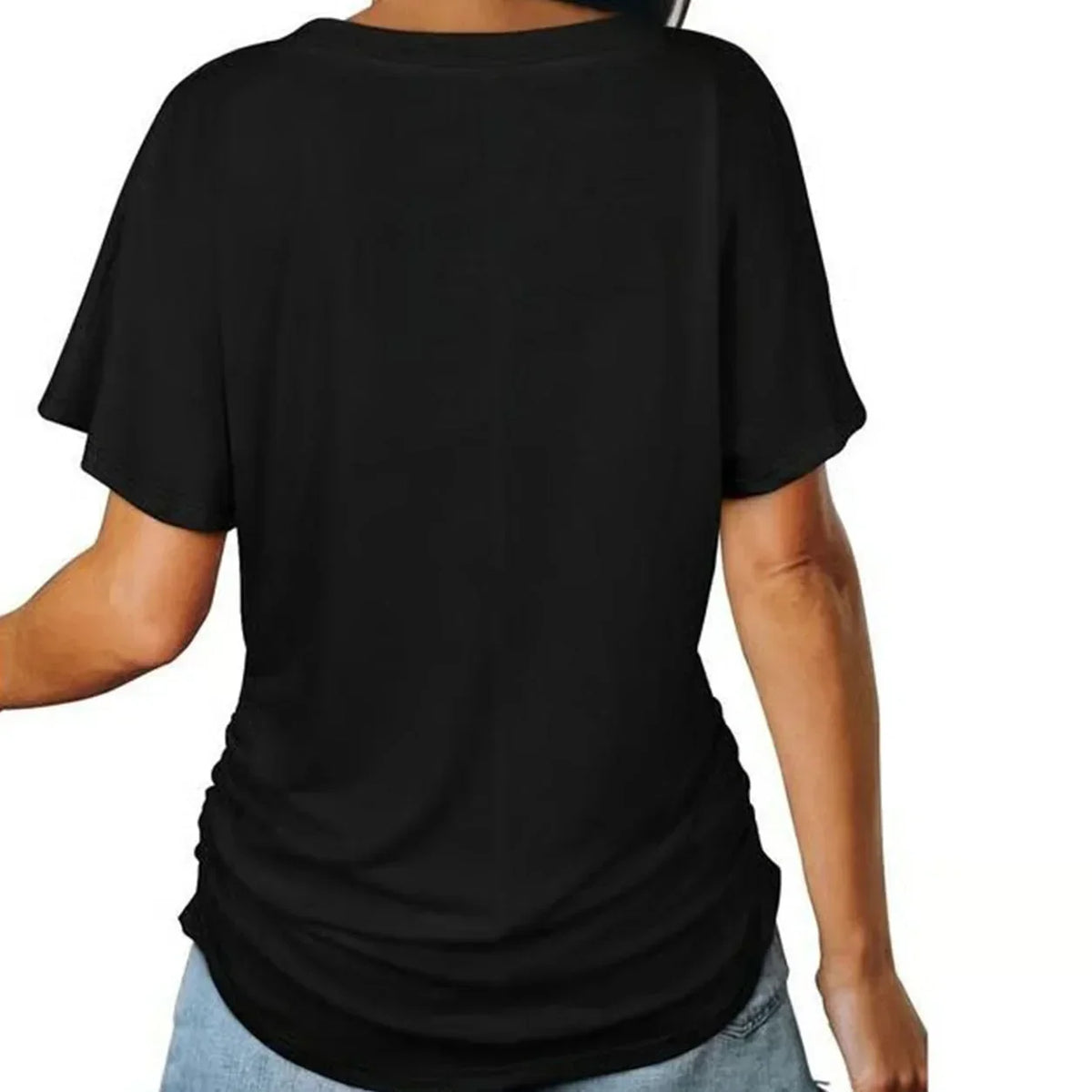 SoftLuxe – Camiseta Cómoda de Algodón con Cuello en V para Mujer