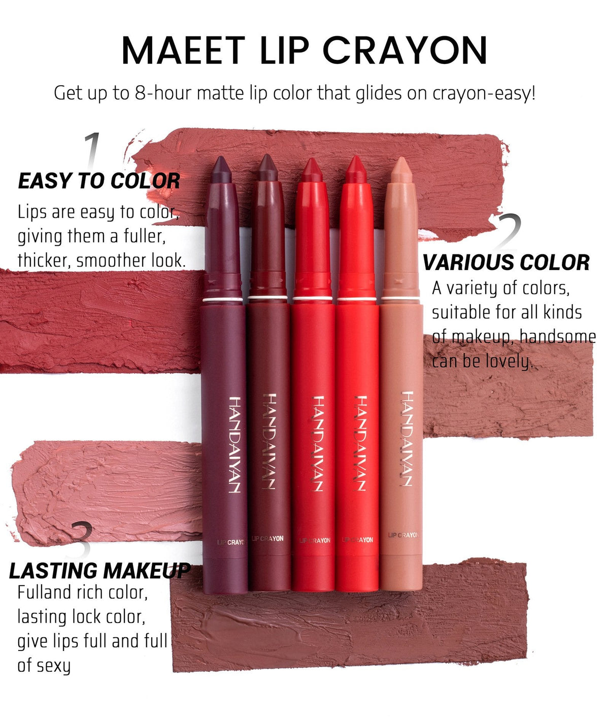 VelvetEase – Mattes Lippenstift-Stift-Set