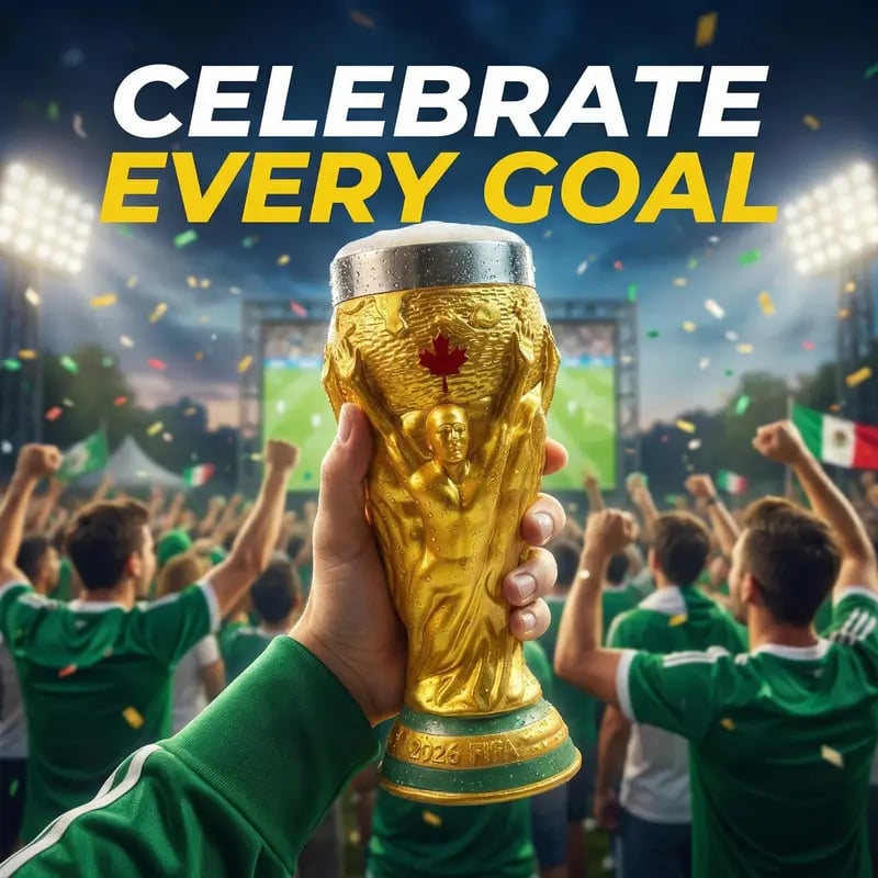 ⚽Über 55.000 verkauft🏆WM 2026 USA-Kanada-Mexiko "Trophäen"-Bierkrug