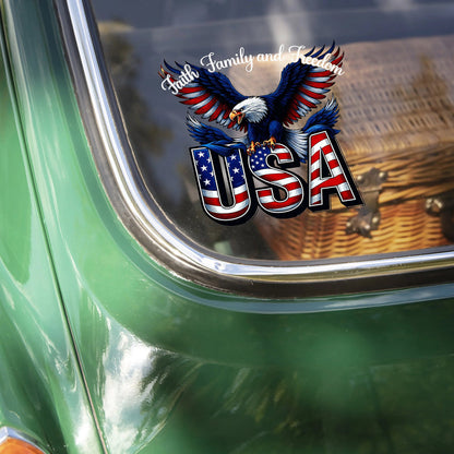 LibertyMark – 250 Años de Fe, Familia y Libertad de América Calcomanía para Automóvil