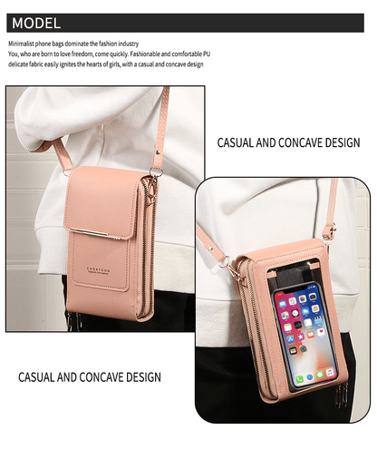 TouchCarry – Bolso tipo mensajero para mujer con pantalla táctil
