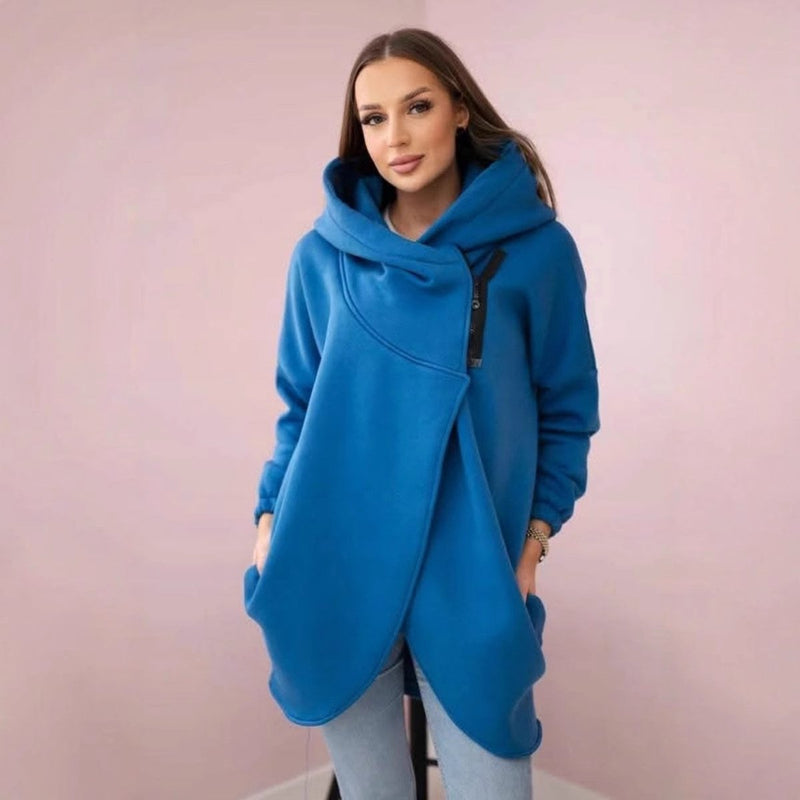 FlexiCurve – Sudadera con capucha y media cremallera de tallas grandes elegante
