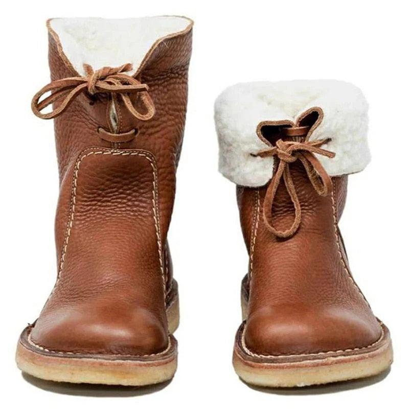 WATERPROOF LEATHER POLAR BOOTS WITH WOOL LINING | ALEVITA