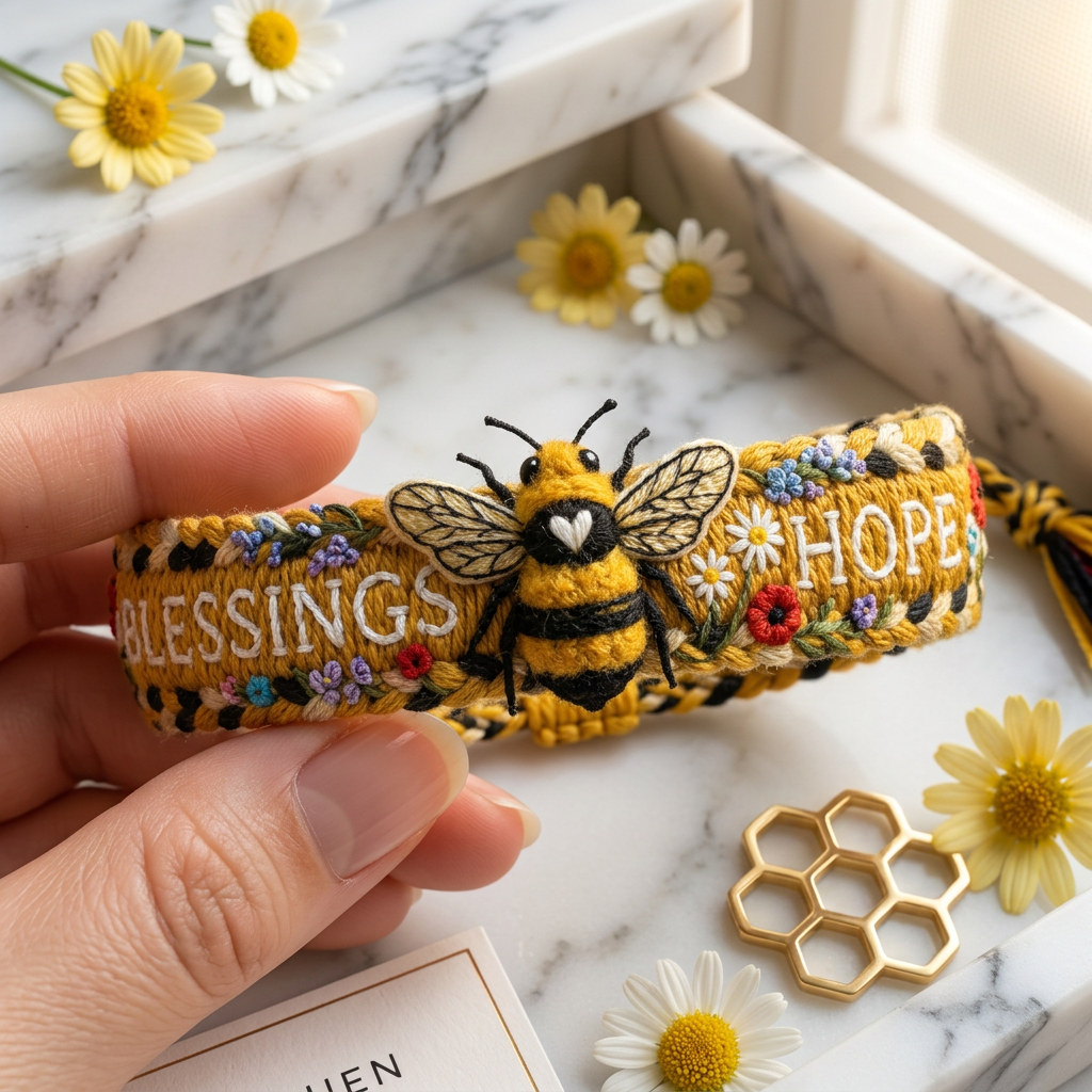MeadowCharm – Kollektion handbestickter Armbänder