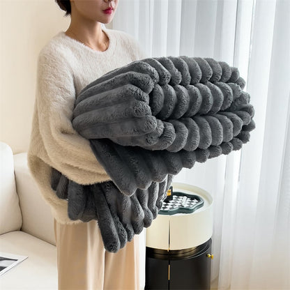 CozyStripe – Manta de rayas ultrasuave