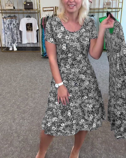 EleganceFit – Bedrucktes Kleid mit schlanker Taille