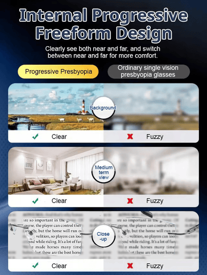 EyeGuard – Gafas adaptativas con bloqueo de luz azul para presbicia