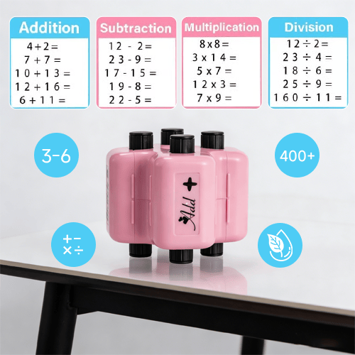 EduRoll – 4-in-1 Mathe-Übungs-Rollstempel-Set