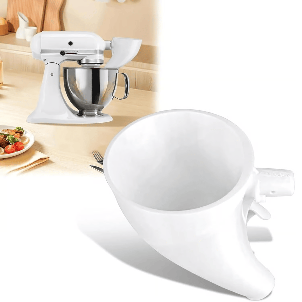 🔥LETZTER TAG 50% RABATT - ✨Mehltrichter für KitchenAid Küchenmaschine