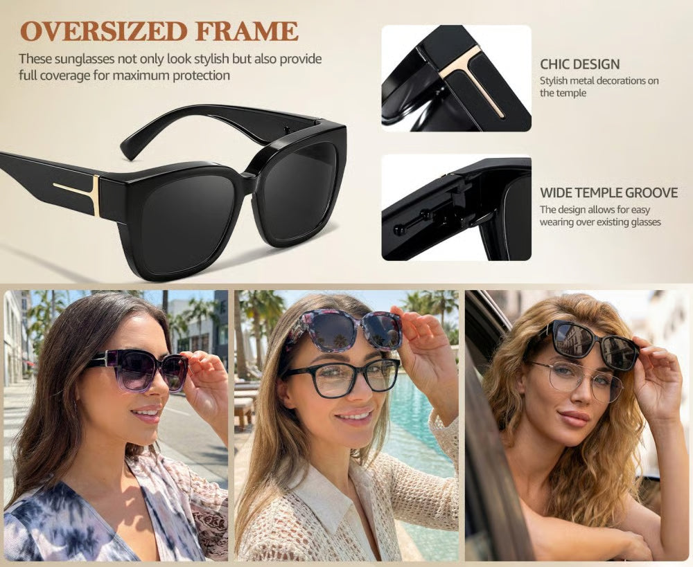 VisionGuard - Gafas de sol polarizadas sobrepuestas UV400
