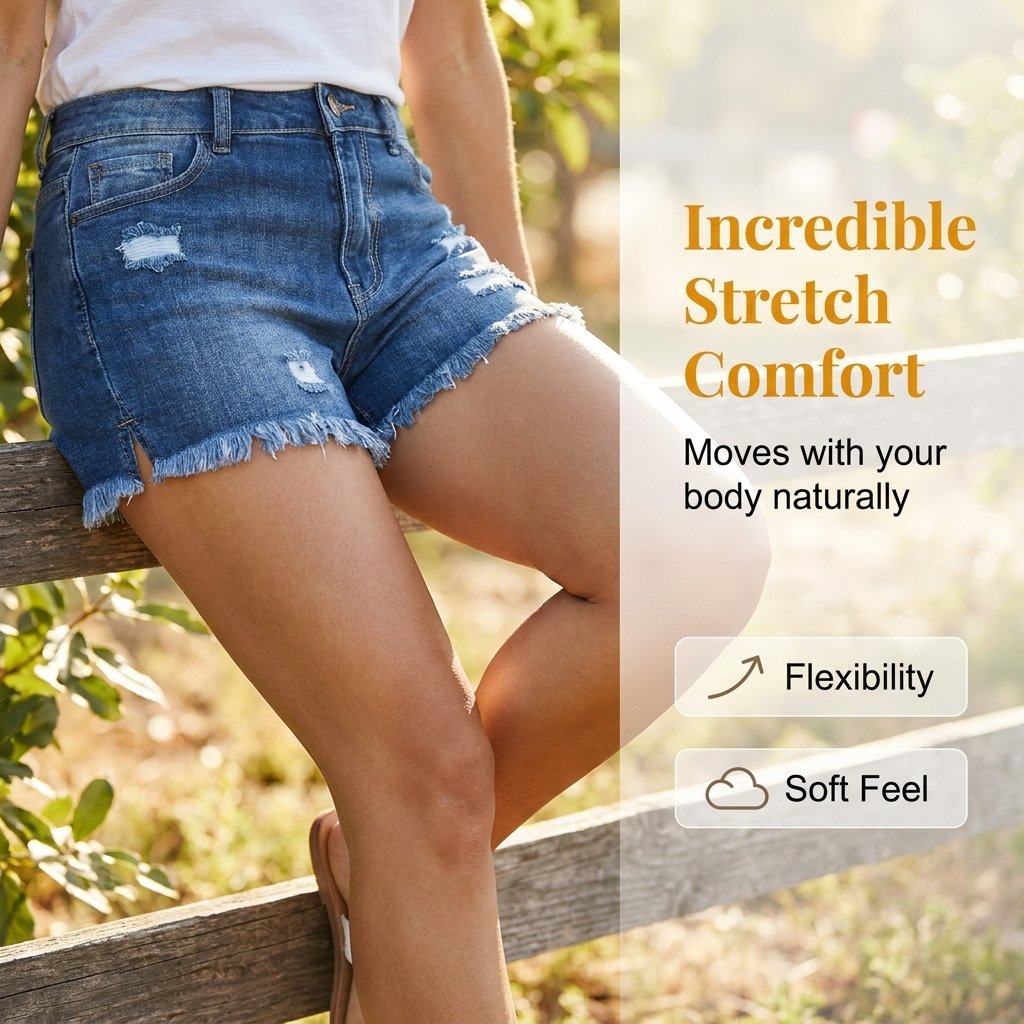 BlueBelle - Jeansshorts im Used-Look