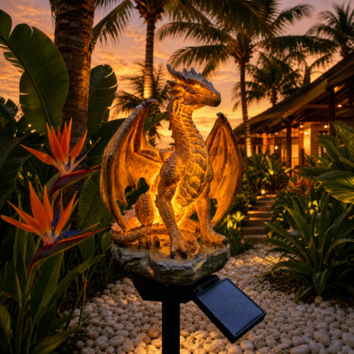 DrakeLight – Decoración Solar de Jardín con Dragón Fantasía
