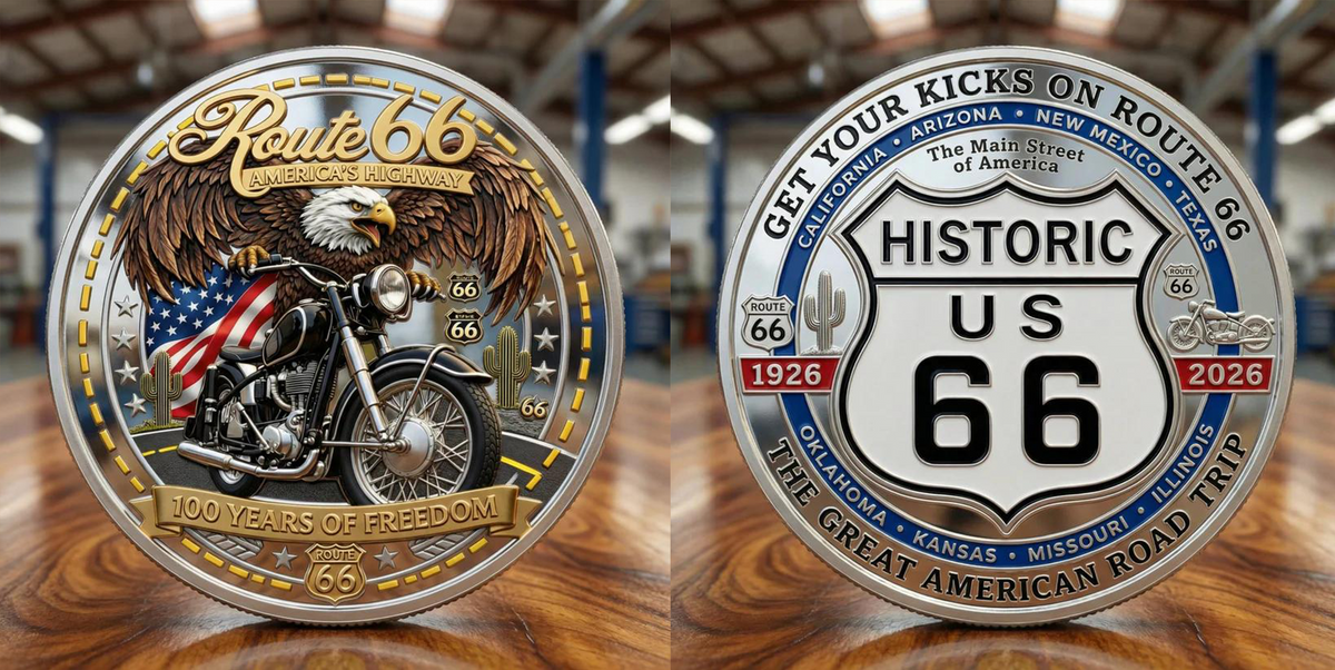 HeritageMint – Medallón Conmemorativo de los 100 Años de Libertad de la Ruta 66