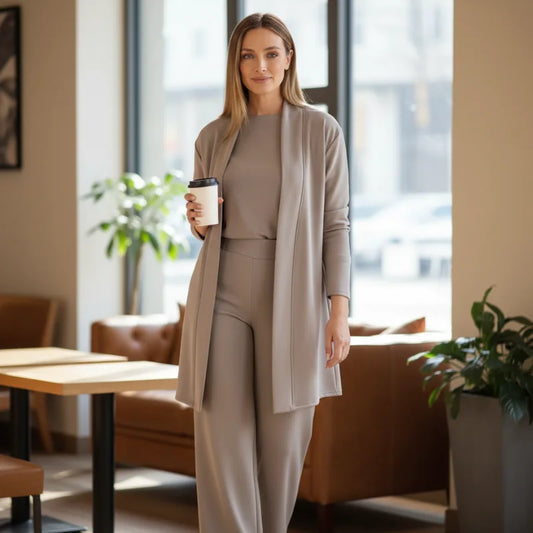 Elegante conjunto de 3 piezas con caída fluida – Lunara™