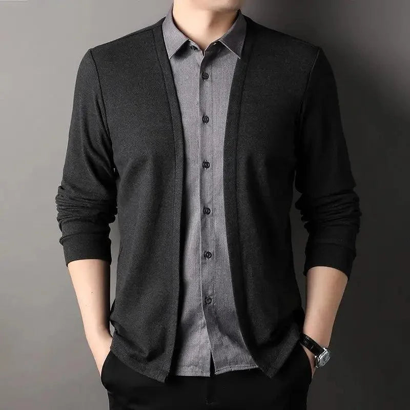 Cardigan Illusion™ – 2-in-1 Lagenlook-Shirt & Cardigan