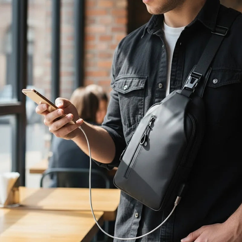 SyncPack™ – Wasserdichte Umhängetasche mit USB-Anschluss