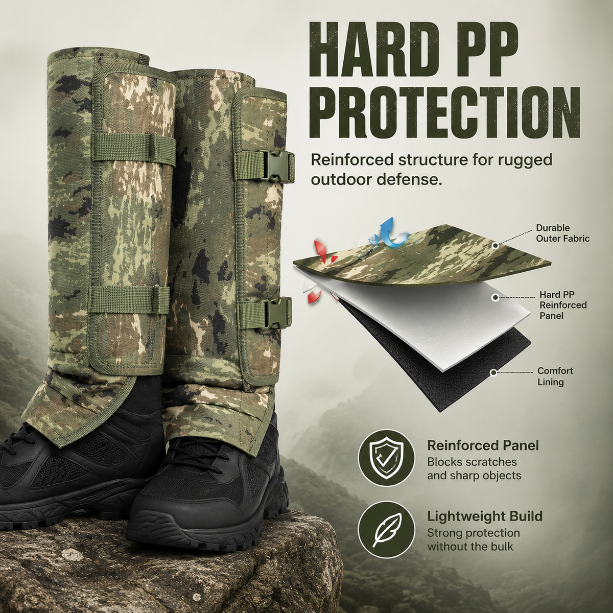 TrailShield Pro - Polainas protectoras contra serpientes