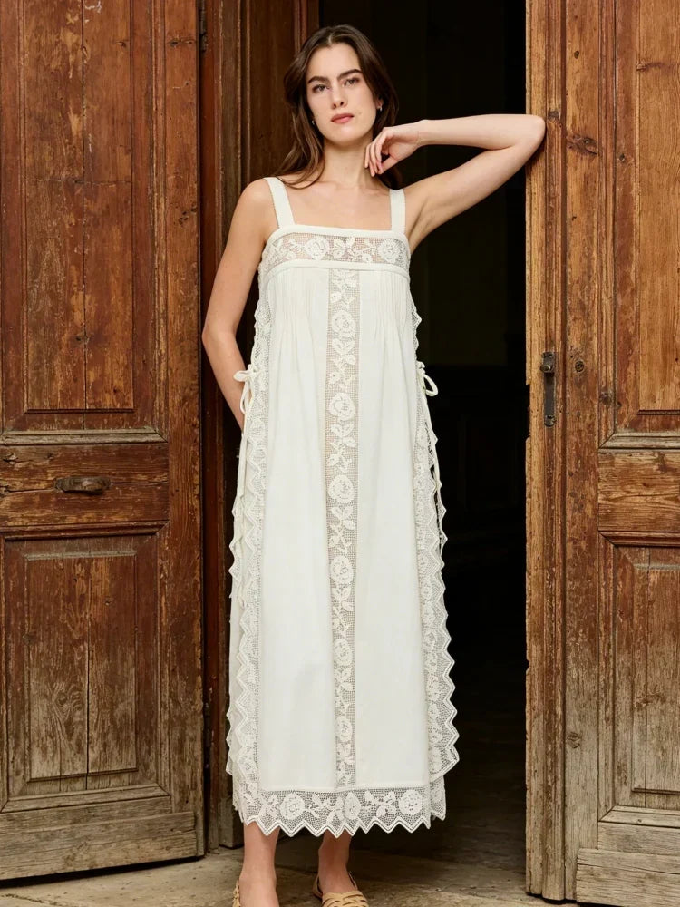 PureLinen – Vintage-Spitzen-Sommer-Midikleid