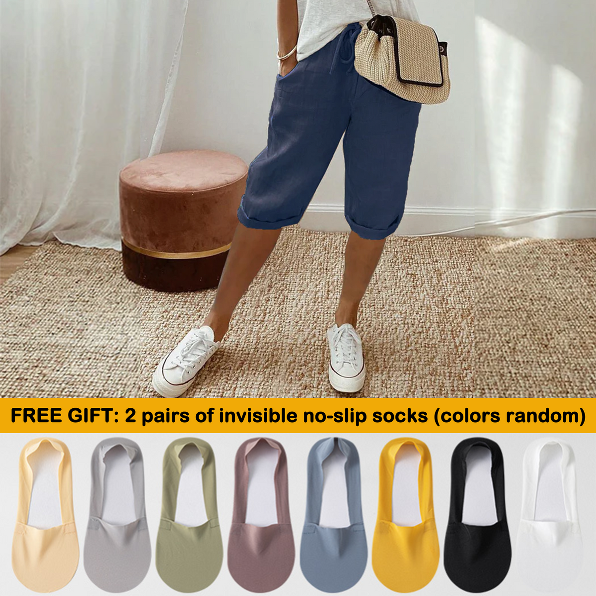 Florel – Atmungsaktive Caprihose mit Kordelzug