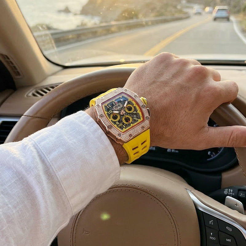 LuxeSpark – Reloj con incrustaciones de pedrería