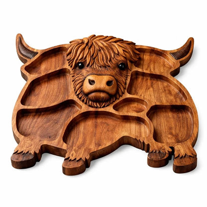 RusticGraze – Tabla de embutidos de madera de vaca de las Tierras Altas